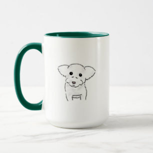 Cute Hand Drawn White Puppy Dog Illustration Mug