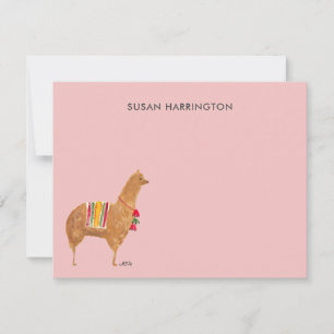 Cute Hand-Illustrated Llama Alpaca Personalised Card