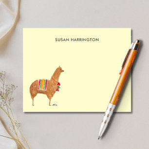 Cute Hand-Illustrated Llama Alpaca Personalised Card