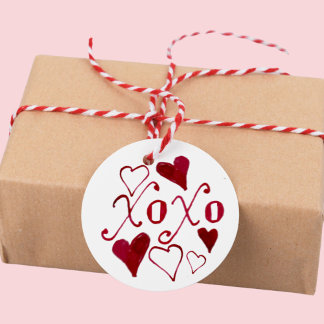 Cute Hand-Illustrated XOXO Calligraphy Valentine Favour Tags