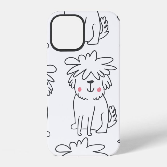 Cute handdrawn seamless pattern with cute doodle f iPhone case (Back)