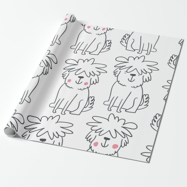 Cute handdrawn seamless pattern with cute doodle f wrapping paper (Unrolled)