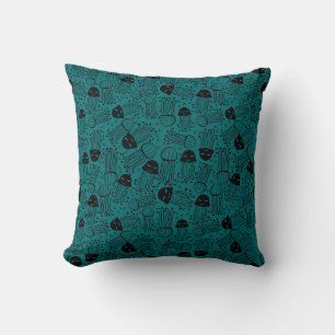 Cute handmade jelly fish pattern background cushion