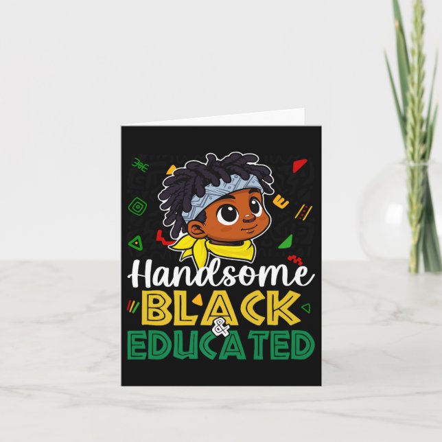 Cute Handsome Black &amp; Educated Black History M Card (Front)