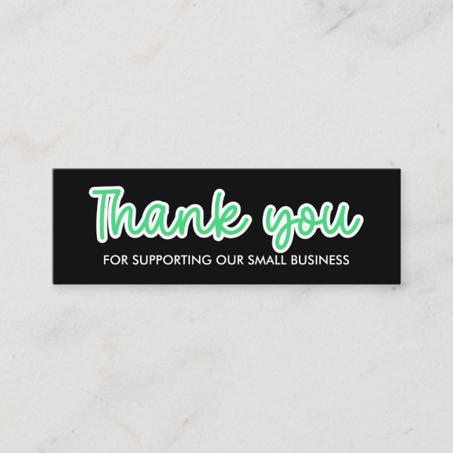 Cute Handwritten Business Thank you for your order Mini Business Card (Front)
