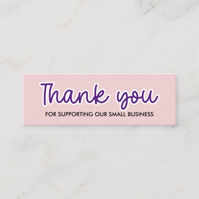 Cute Handwritten Business Thank you for your order Mini Business Card (Front)
