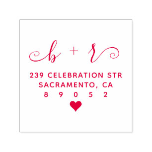 Cute Handwritten Initials Wedding Return Address Self-inking Stamp