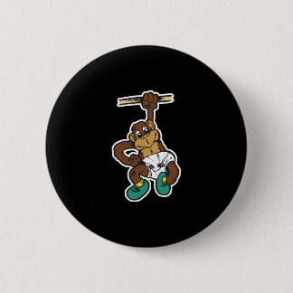 cute hanging baby monkey 6 cm round badge