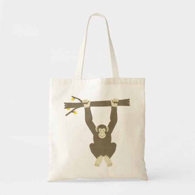 Cute Hanging Monkey Tote Bag (Front)
