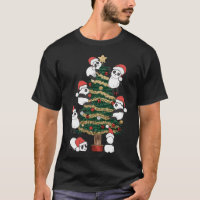 Cute Hanging Panda Christmas Tree Santa Hat Family