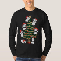 Cute Hanging Panda Christmas Tree Santa Hat Family