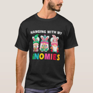 Cute Hanging With My Gnomies Bunny Gnome Hunting E T-Shirt