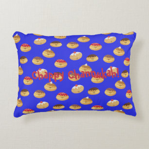 Cute Hannukah doughnut patterned Decorative Cushion