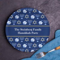 Cute Hanukkah Dreidel Menorah Pattern Custom Party
