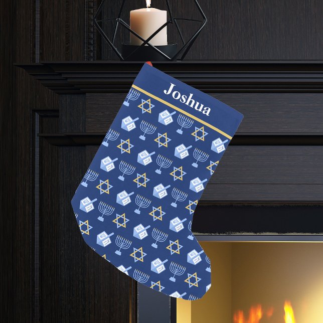 Cute Hanukkah Pattern Small Christmas Stocking (Creator Uploaded)