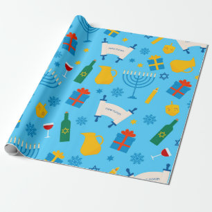 Cute Hanukkah Pattern Wrapping Paper
