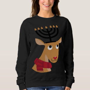 Cute Hanukkah  Winter Holidays jewish Animal Deer Sweatshirt