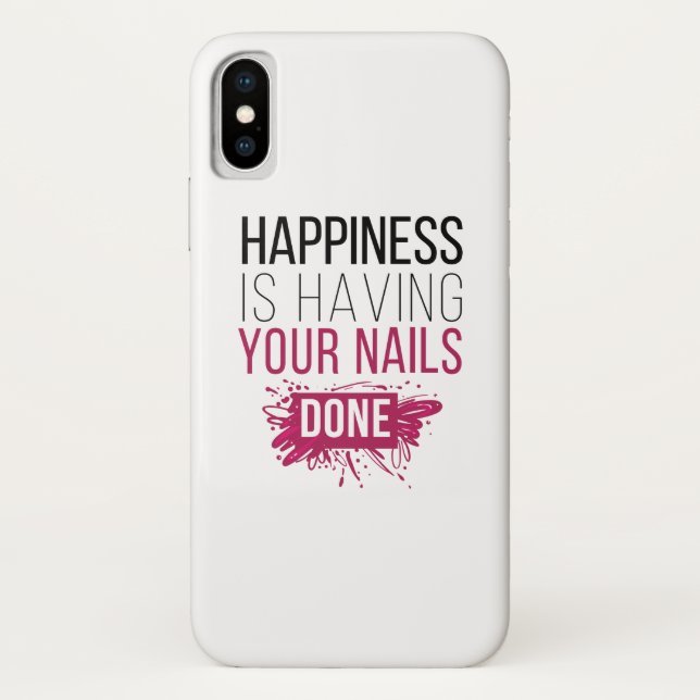 Cute Happiness Is Having Your Nails Done Case-Mate iPhone Case (Back)