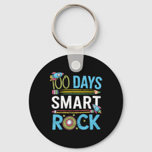 Cute Happy 100 Days Of School Smarter Smart Rock K Key Ring