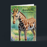 Cute Happy 3rd Birthday Granddaughter Cute Giraffe Card<br><div class="desc">Cute Happy 3rd Birthday Granddaughter Cute Giraffe Card</div>