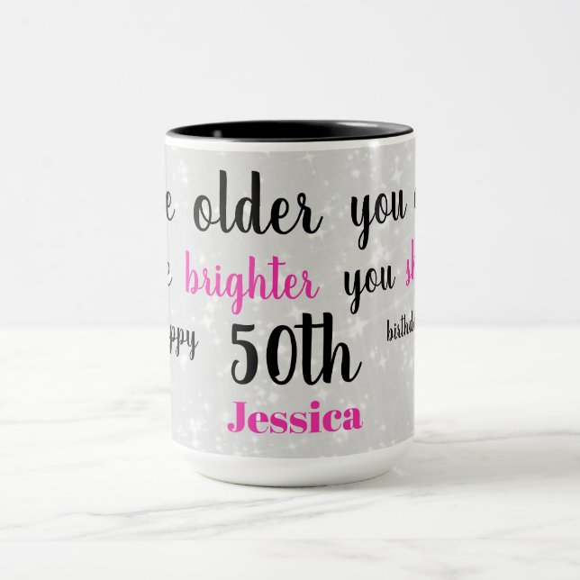 Cute Happy 50th Birthday Mug (Center)