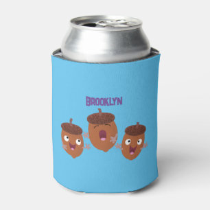 Cute happy acorns singing cartoon for kids can cooler