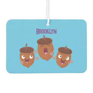 Cute happy acorns singing cartoon for kids car air freshener
