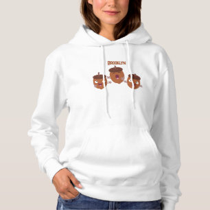 Cute happy acorns singing cartoon for kids hoodie