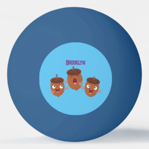 Cute happy acorns singing cartoon for kids ping pong ball
