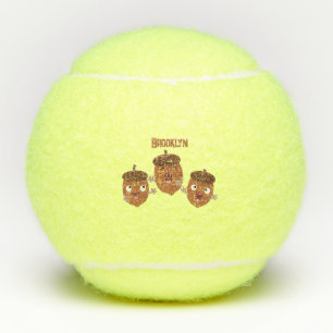 Cute happy acorns singing cartoon for kids tennis balls