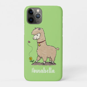 Cute happy alpaca with butterfly cartoon Case-Mate iPhone case