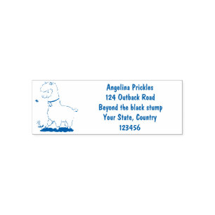 Cute happy alpaca with butterfly cartoon self-inking stamp