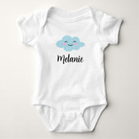 Cute happy animated blue cloud cartoon custom