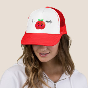 Cute Happy Apple Smile Sweet Fruit Trucker Hat