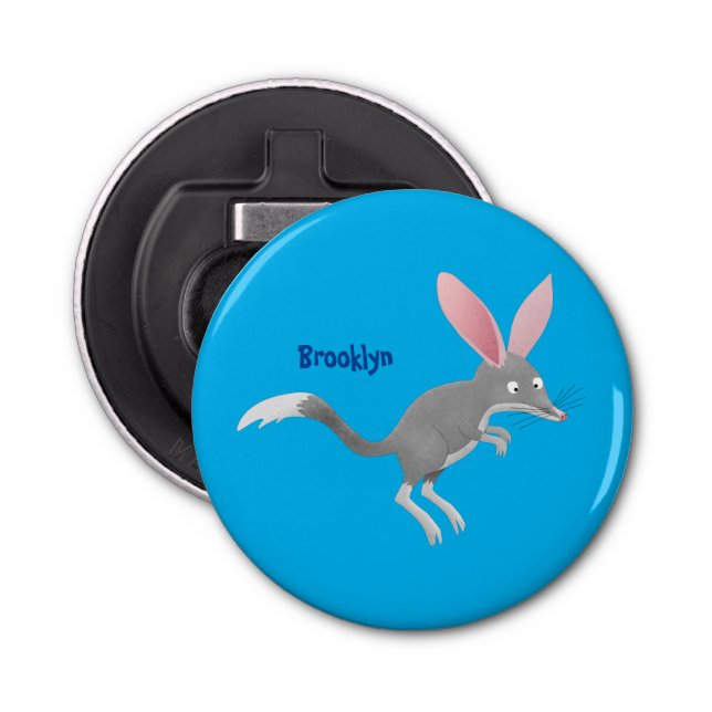 Cute happy Australian bilby cartoon Bottle Opener (Front)
