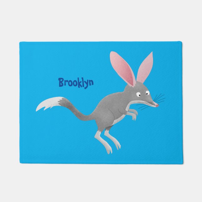 Cute happy Australian bilby cartoon Doormat (Front)