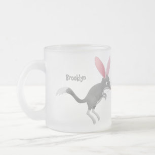 Cute happy Australian bilby cartoon Frosted Glass Coffee Mug
