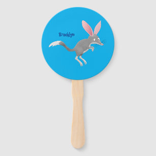 Cute happy Australian bilby cartoon Hand Fan