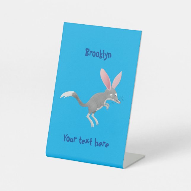 Cute happy Australian bilby cartoon Pedestal Sign (Front)