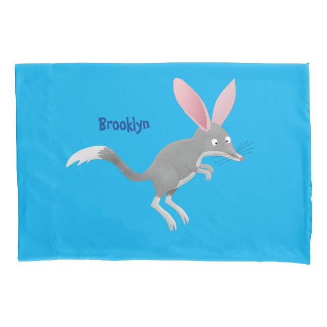 Cute happy Australian bilby cartoon Pillowcase (Front)