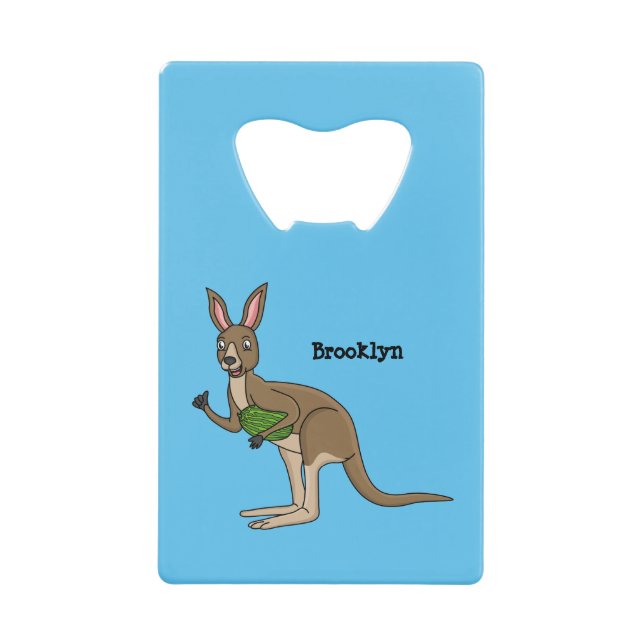 Cute happy Australian kangaroo illustration (Front)