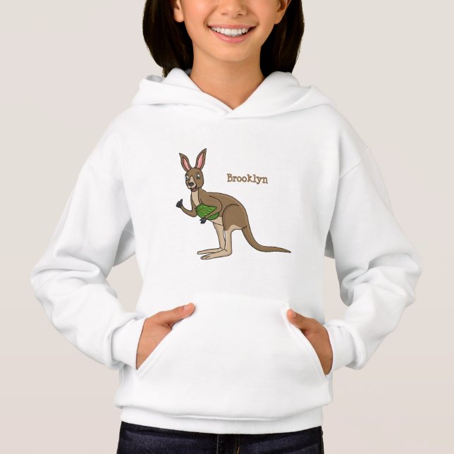 Cute happy Australian kangaroo illustration (Front)