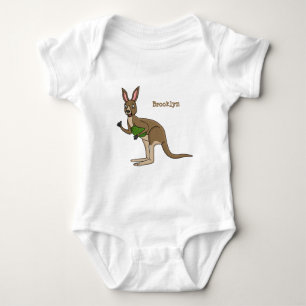Cute happy Australian kangaroo illustration Baby Bodysuit