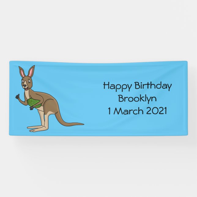 Cute happy Australian kangaroo illustration  Banner (Horizontal)