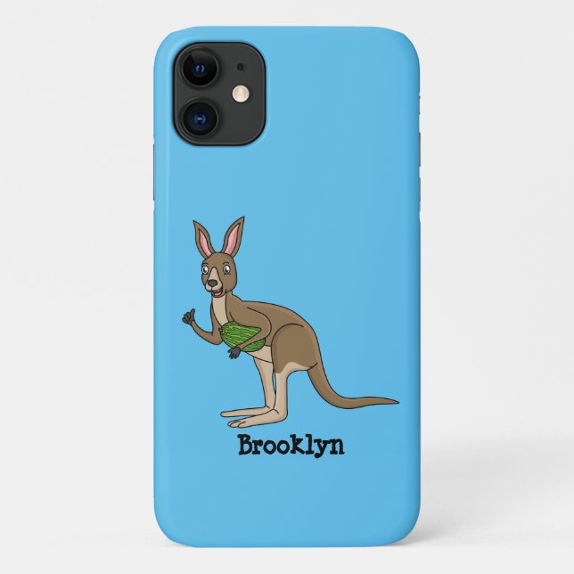 Cute happy Australian kangaroo illustration Case-Mate iPhone Case (Back)