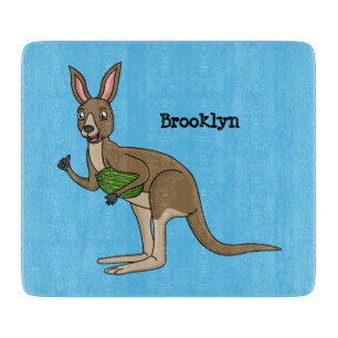 Cute happy Australian kangaroo illustration Cutting Board