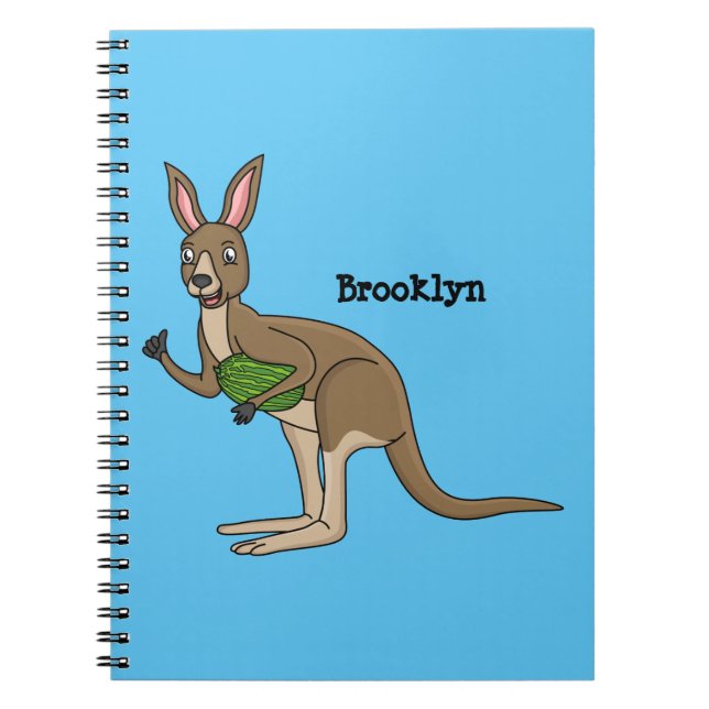 Cute happy Australian kangaroo illustration  Notebook (Front)