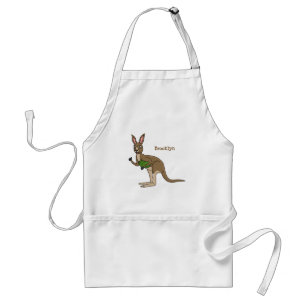 Cute happy Australian kangaroo illustration Standard Apron