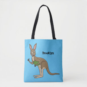 Cute happy Australian kangaroo illustration Tote Bag