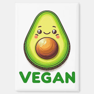 Cute Happy Avocado Vegan Lifestyle Magnet